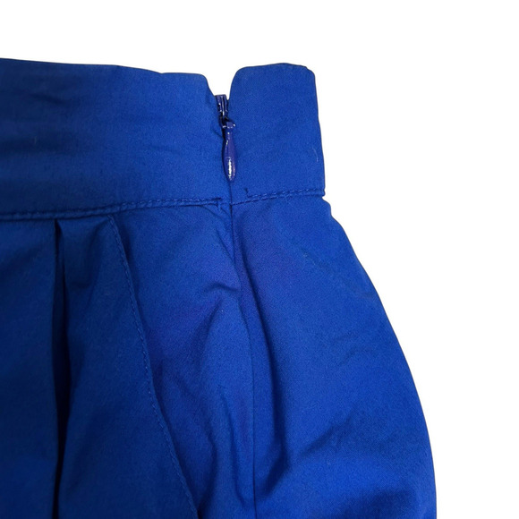 Express Full Mini Skirt Lined Royal Blue Side Pockets Size 4 Skater Retro - Picture 6 of 8